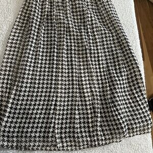 Talbots Black and White Houndstooth A-Line Skirt
